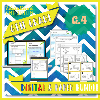 Preview of 6.G.4 Bundle ⭐ Surface Area Using Nets