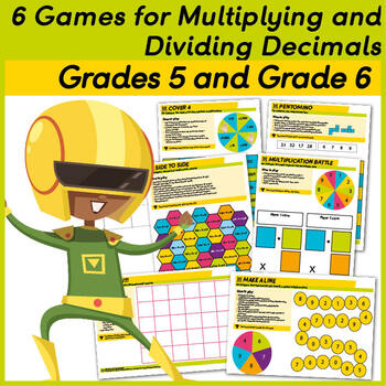 Preview of 6 Games to practice multiplying and dividing decimals.  Grades 5 and 6