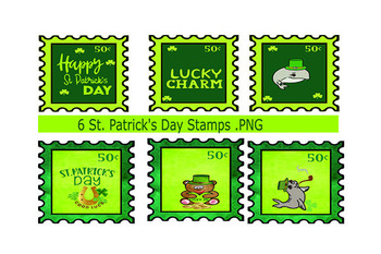 Preview of 6 Green St.Patricks Day Stamps
