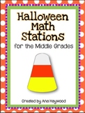6 Halloween Themed Middle School Math Stations or Centers