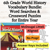 6 History McDougal Littell Vocab Word Search & Crossword P