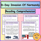 6 June D-day Invasion Of Normandy Reading Comprehension Wo