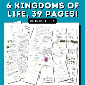 Preview of 6 Kingdoms of life, 41 pages! workbook, worksheets, for school and homeschooling