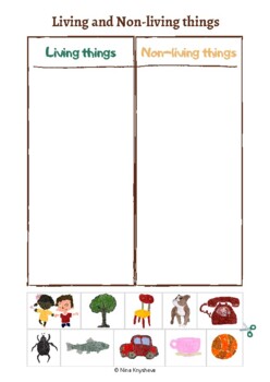 Preview of Living and non-living things sorting mat