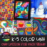 6-Lesson Vertical Elementary Art Color Unit Bundle