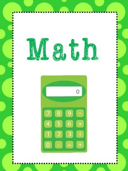 Preview of 6 Math Subjects Binder Covers and Side Labels. KDG-High School. Homeschool.