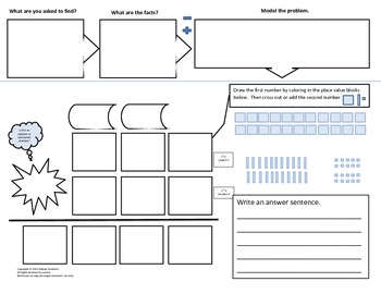 Preview of 6 Math Graphic Organizers: Word Problems, Vocabulary, Place Value, Regrouping