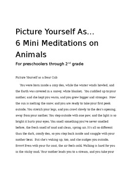 Preview of 6 Mini Meditations on Animals