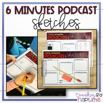 Preview of 6 Minutes Podcast Sketches, Doodles for Comprehension [DIGITAL OPTION INCLUDED]