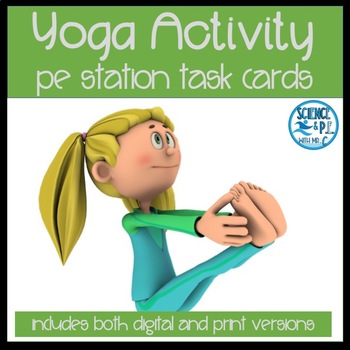 Preview of Elementary PE Station Activity: Yoga Task Cards (Print & Digital Versions)