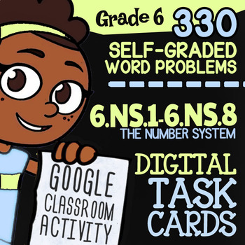 Preview of 6.NS.1-6.NS.8 | 6th Grade Math Review Digital Task Cards for Google Classroom™