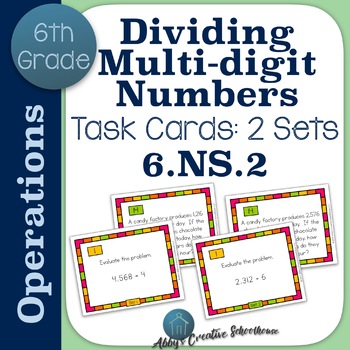 Preview of 6.NS.2 Dividing Multi Digit Numbers Task Cards