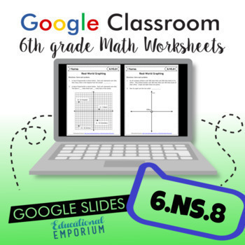 Preview of 6.NS.8 Digital Worksheets ⭐ Real-World Graphing 6th Grade Math Homework