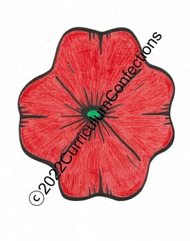 Preview of 7 POPPY TEMPLATES French prompt REMEMBRANCE DAY JOUR DU SOUVENIR coquelicot