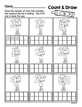 6 Pack Count And Draw Numbers 1 10 By Katie Byrd Tpt