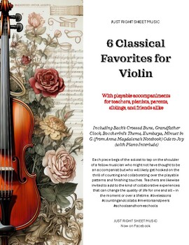 Preview of 6 Classical Favorites for Violin (with Playable Piano Accompaniments)