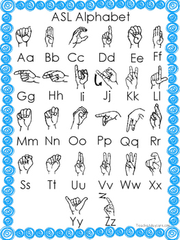 Preview of 6 Printable ASL Alphabet and Word Posters.  Preschool and Elementary Posters.