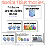 6 Printable Social Stories Bundle 1 SEL Monsters Distance Learning