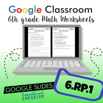 Preview of 6.RP.1 Digital Worksheets ⭐ Ratios and Vocabulary 6th Grade Math Homework