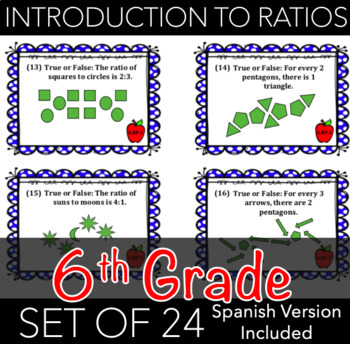 Introduction to Ratios and Proportions Game Activity 6th Grade Math 6.RP.1