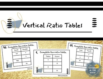 Preview of 6.RP.A3 Ratio Tables Task Cards (VERTICAL)
