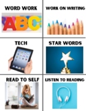 6 Reading Rotation or Daily Five Labels with Pictures for 