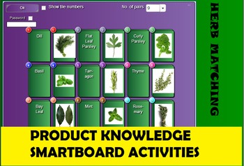 Preview of 6 SMARTboard Activities Fruit & Vegetable Classification; Herbs, Culinary, FACS