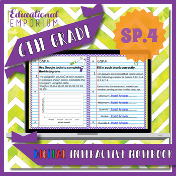 Preview of 6.SP.4 Google Math Interactive Notebook 6th Grade ⭐ Displaying Numerical Data