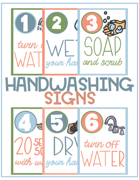 6-STEP HAND WASHING SIGNS! by The Nautical Teacher | TpT