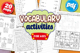 Vocabulary Activities Word Search, Scramble, Missing Lette