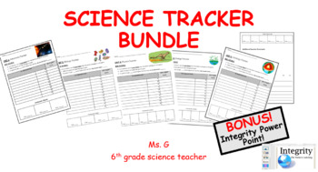 Preview of 6 Units of Science Student Trackers w/ self reflection + accountability