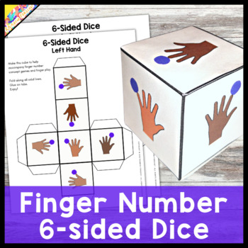 Preview of 6 Sided Die, Dice : Piano Finger Numbers, Kindergarten Finger Play, Fine Motor