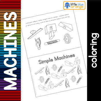 Preview of 6 Simple machines - coloring booklet