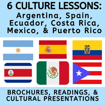 Preview of 6 Spanish-speaking Countries Brochure Activities, Reading, & Cultural vSlideshow