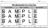 95% Group's Multisyllable Pre/Post Assessment