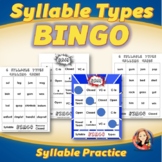 6 Syllable Types Bingo Activities with Editable Word Cards