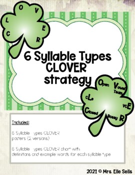 Preview of 6 Syllable Types CLOVER strategy