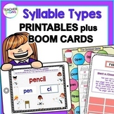 6 Syllable Types PRINTABLES open & closed & more syllables