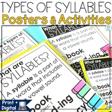 6 Syllable Types Posters Activities Worksheets Open and Closed