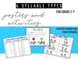 6 Syllable Types Posters and Activities (Grades 2-4)