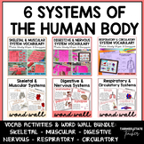 6 Systems of the Human Body Activities and Definitions Wor