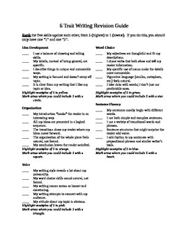 Preview of 6 Trait Writing Revision Guide