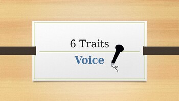 Preview of 6 Traits Voice Six Traits Lesson and Activities