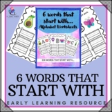 6 WORDS THAT START WITH - Alphabet Letter Worksheet