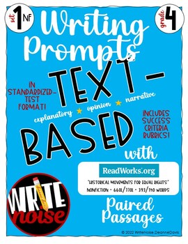 Preview of 6 NO-PREP Gr 4 NONFICTION Text-Based WRITING PROMPTS State Test Prep EON Set 1