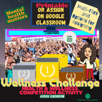 Preview of 6 Week Class Wellness Challenge Workshop Activity Pack - GC or Printable 
