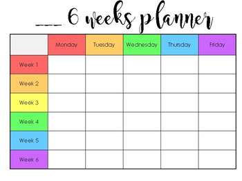 6 Week Planner by Megan Kleinkort | Teachers Pay Teachers