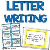 Letter Writing Journal Prompts and Station Task Cards