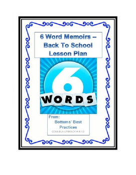 Preview of 6 Word Memoir - Back to School Lesson for Junior High