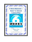 6 Word Memoir - Back to School Lesson for Junior High